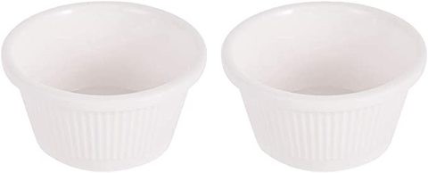 Dinewell - White Rim Bowl Large 2 Pc Set 3.5&quot; X 2&quot;-Dwh3018W