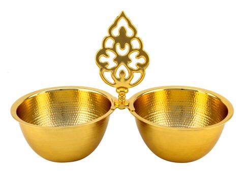 SHALLOW NUT BOWL WITH HANDLE-GOLD- BD-NUT-GS