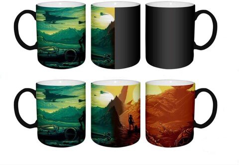 Faha Mug Changing Color (Green) Star Wars, Ceramic Cup, Heat-Sensitive, Creative Birthday Gift