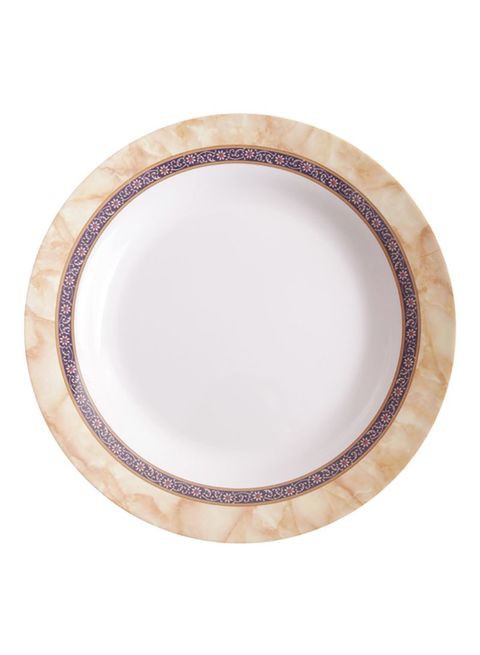 Hotensia Melamine Soup Plate White/Beige 10.5inch