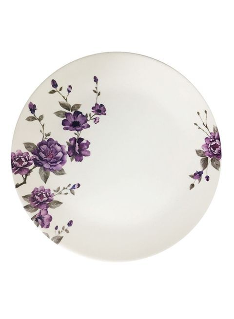 Blossom Side Plate 7.5-Inch White/Purple 7.5inch