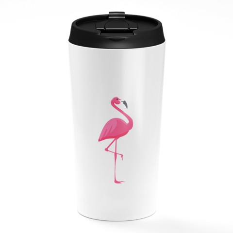 Loud Universe - Travel Tumbler Pink Flamingo White Coffee Tumblers