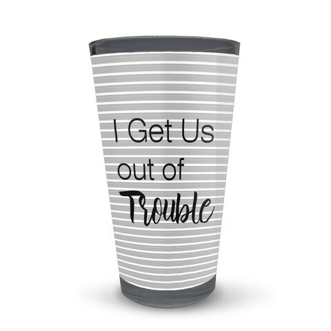 Out of Trouble Latte Glass