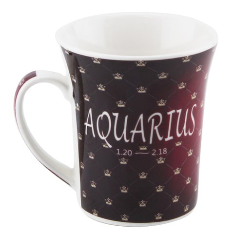 SHALLOW PORCELAIN ZODIAC SIGN PRINTED TEA/COFFEE MUG