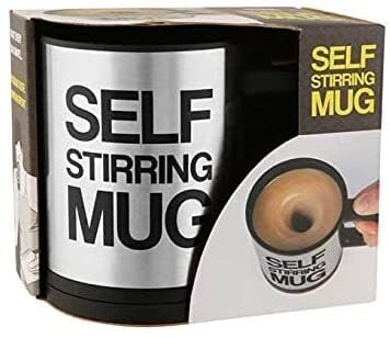 The Mohrim Self Stirring Mug Coffee Cup Tea Auto Mixer Drink Insulate Stainless (Black)