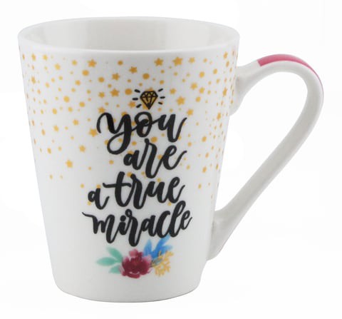 SHALLOW PORCELAIN TEA COFFEE MUG |REFRESHING QUOTES &amp; DESIGNS |WHITE