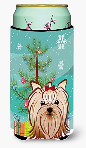 Caroline&#39;s Treasures Bb1576Tbc Christmas Tree And Yorkie Yorkishire Terrier Tall Boy Beverage Insulator Hugger, Tall Boy, Multicolor