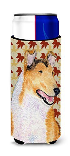 Caroline&#39;s Treasures Ss4386Muk Collie Smooth Fall Leaves Portrait Ultra Beverage Insulators For Slim Cans, Slim Can, Multicolor