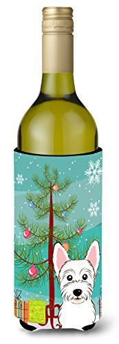Caroline&#39;s Treasures Bb1598Literk Christmas Tree And Westie Wine Bottle Beverage Insulator Hugger, Wine Bottle, Multicolor