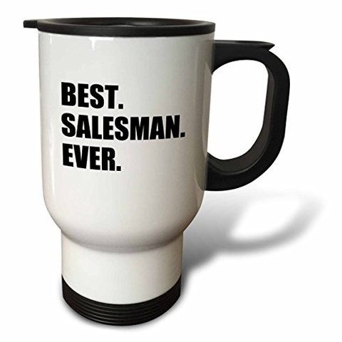 3Drose Best Salesman Ever, Fun Gift For Great Salesmen, Job Appreciation Travel Mug, 14-Ounce, Stainless Steel