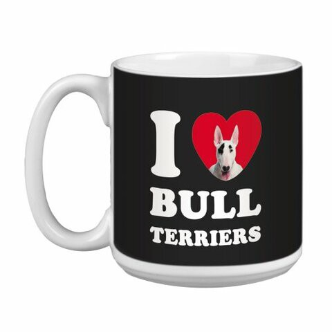 Tree Free Greetings XM29024 I Heart Bull Terriers Artful Jumbo Mug, 20-Ounce, White