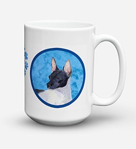 Caroline&#39;s Treasures Ss4756-Bu-Cm15 Rat Terrier Dishwasher Safe Microwavable Ceramic Coffee Mug 15 Ounce Ss4756, 15 Ounce, Multicolor