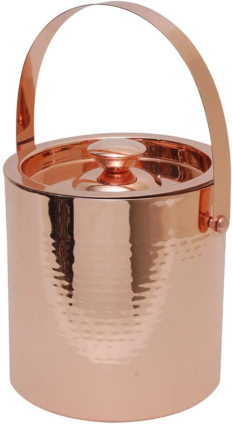 Raj - Copper Double Wall Ice Bucket With Ice Tong 1.5 Ltr-Rcb004