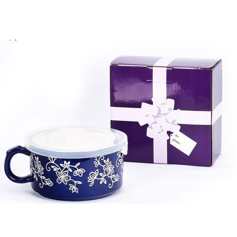 temp-tations Floral Lace Meal Mug with Gift Box - Blue