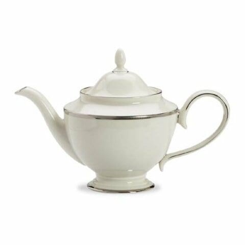 Lenox Tuxedo Platinum Teapot, Ivory