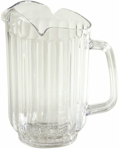 Winco Polycarbonate Water Pitcher with 3 Spouts, 60-Ounce, Clear