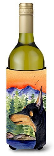 Caroline&#39;s Treasures Ss8433Literk Manchester Terrier Wine Bottle Beverage Insulator Beverage Insulator Hugger, Wine Bottle, Multicolor