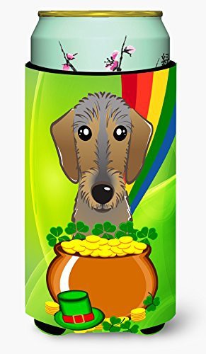 Caroline&#39;s Treasures Bb1977Tbc Wirehaired Dachshund St. Patrick&#39;s Day Tall Boy Beverage Insulator Hugger, Tall Boy, Multicolor