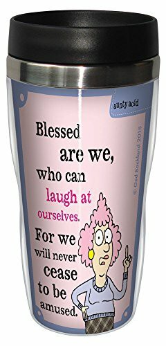 Tree-Free Greetings 16-Ounce Sip &#39;N Go Stainless Lined Travel Mug, Aunty Acid Laugh At Ourselves