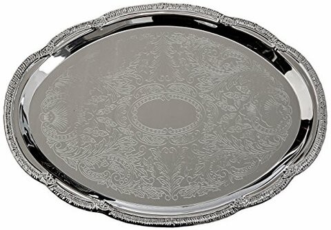 Winco Cmt-1014 0.5Mm Oval Tray, 14-Inch By 10-Inch, Chrome,Medium