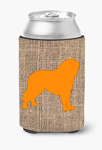 Caroline&#39;s Treasures Bb1077-Bl-Or-Cc Tibetial Mastiff Burlap And Orange Can Or Bottle Beverage Insulator Hugger, Can Hugger, Multicolor