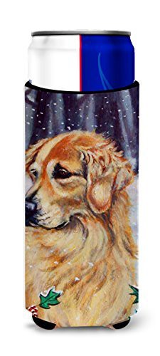 Caroline&#39;s Treasures 7381Muk Golden Retriver Holly Michelob Ultra Beverage Insulators For Slim Cans, Slim Can, Multicolor