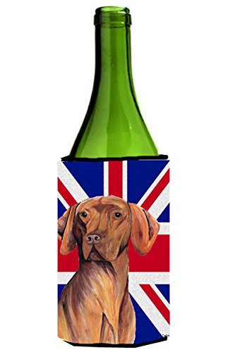 Caroline&#39;s Treasures Sc9835Literk Vizsla With English Union Jack British Flag Wine Bottle Beverage Insulator Hugger, Wine Bottle, Multicolor