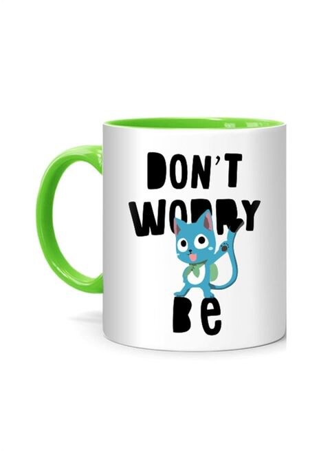 FMstyles Don&#39;t Worry Printed Mug White/Green 10 cm