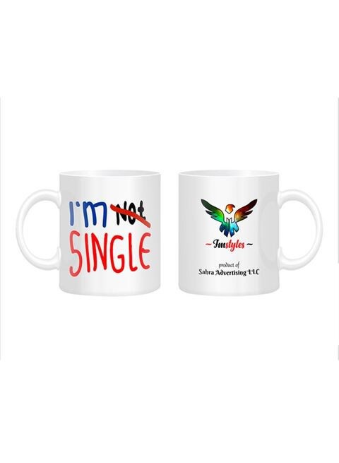 FMstyles I&#39;m Single Printed Mug White/Red/Black