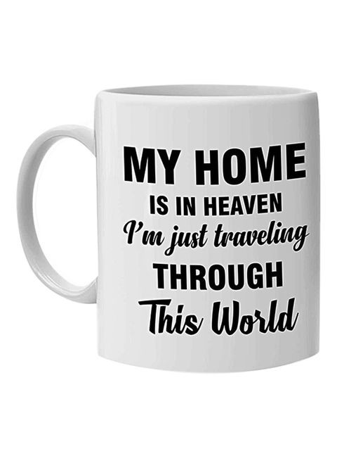 FMstyles My Home Is Heaven Printed Mug White 10 cm