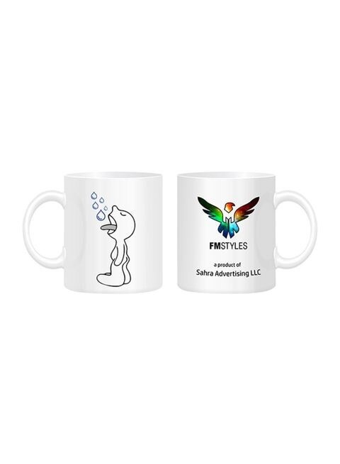 FMstyles Thirsty Cartoon Printed Mug White 10ounce