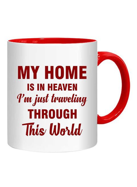 FMstyles My Home Is In Heaven Mug White/Red 10 cm