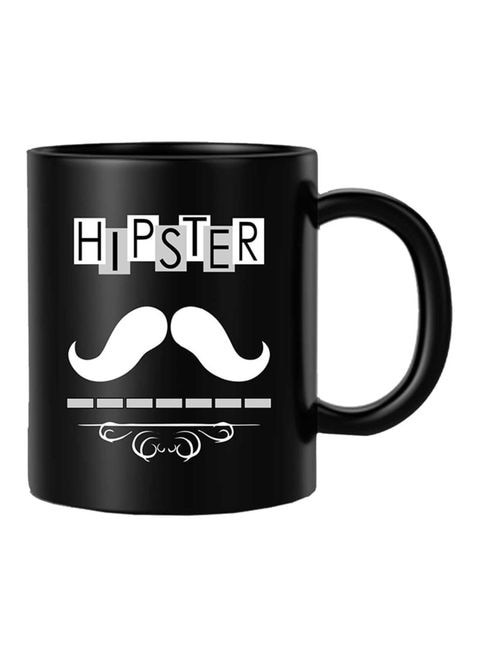 FMstyles Hipster Mug White/Black 10 cm