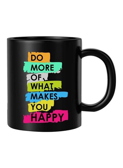 FMstyles Do More Of What Makes You Happy Mug Pink/Green/Black 10 cm