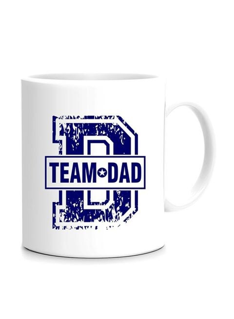 FMstyles Team Dad Printed Mug White/Blue 10 cm