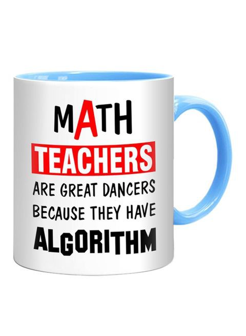 FMstyles Math Teachers Printed Mug Blue/White/Black