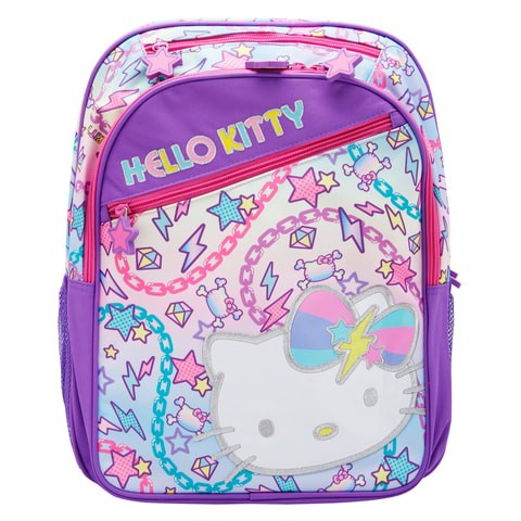 Hello Kitty Printed Backpack, School Bag, Purple