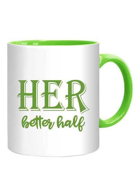 FMstyles HER Better Half Mug White/Green 10 cm