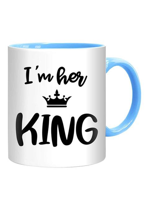 FMstyles I&#39;m Her King Printed Mug White/Black/Blue 10 cm