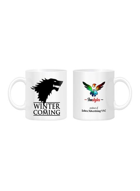 FMstyles Game Of Thrones Winter Is Coming Printed Mug White/Black/Red