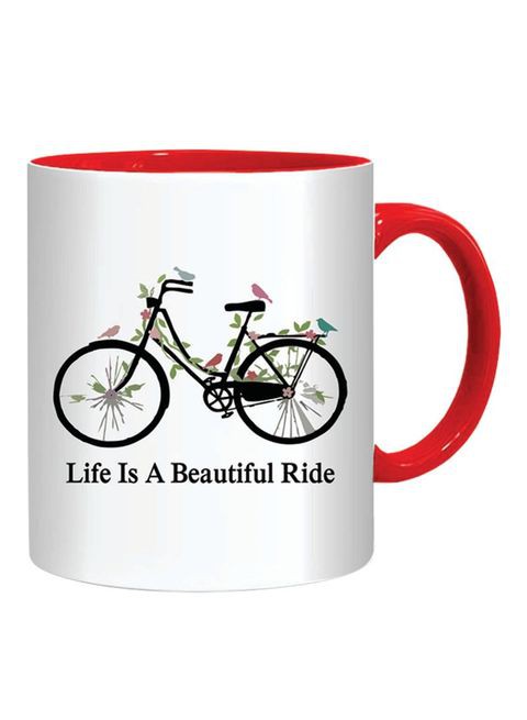 FMstyles Life is A Beautiful Ride Mug White/Red 10 cm