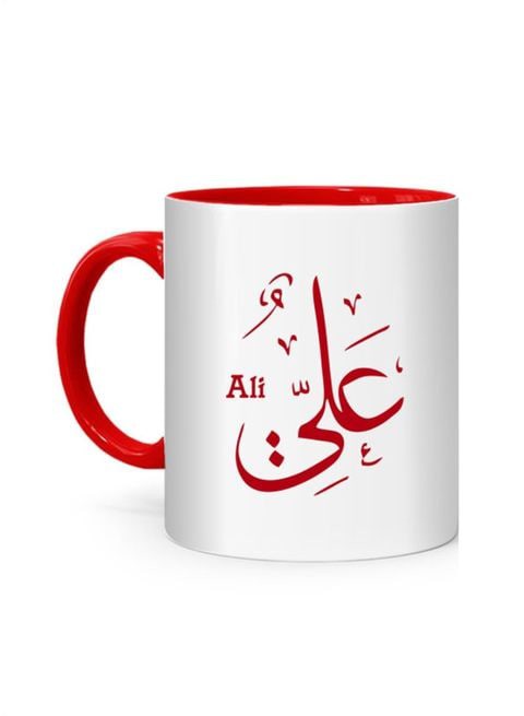 FMstyles Arabic Calligraphy Name Ali Printed Mug White/Red 10 cm