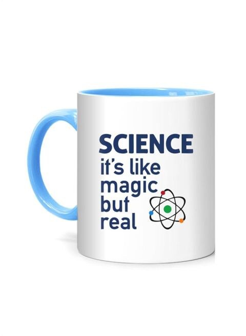 FMstyles SCIENCE Printed Mug White/Blue 10 cm