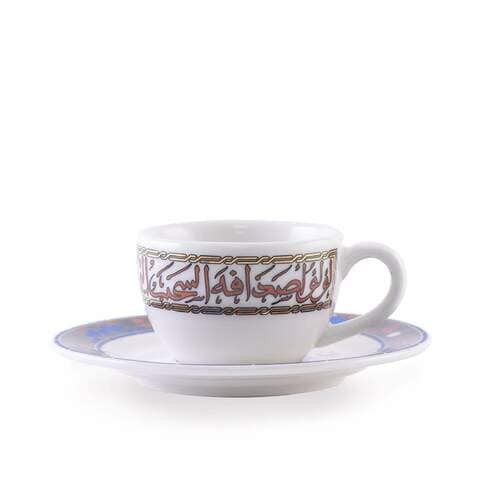 Dimlaj DJ-46340 Glass Coffee Cup+Saucer Set 12pcs Melange Gold