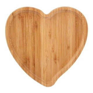 Lihan - Wooden Heart Serving Plate Brown For Nuts And Candy 2.5X27X27Centimeter