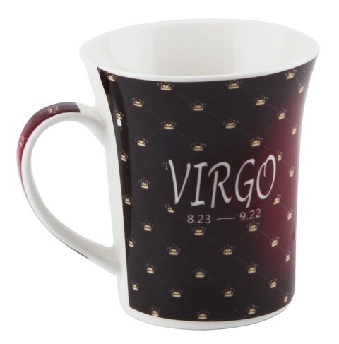 كوب شاي/قهوة بطبعة علامة بورسلين شالو ، أحمر ، 550 جرام ، BD-MUG-VIR