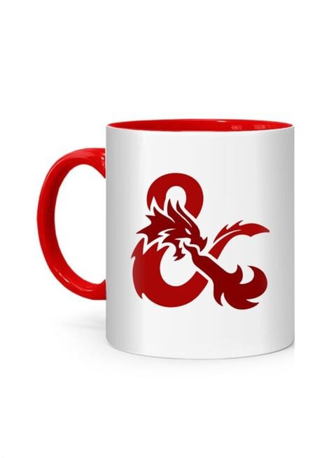 FMstyles Dungeons &amp; Dragons Printed Mug White/Red 10 cm