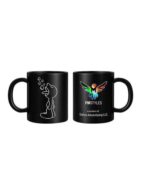 FMstyles Thirsty Cartoon Printed Mug Black 10ounce