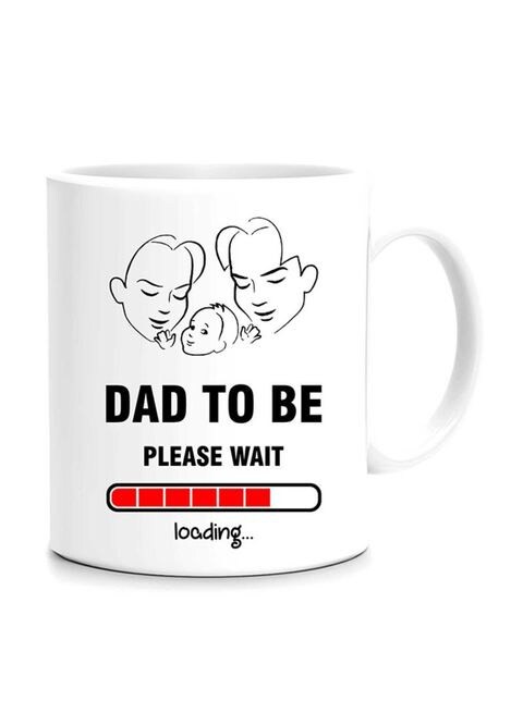 FMstyles Dad To Be Printed Mug White/Black/Red 10 cm