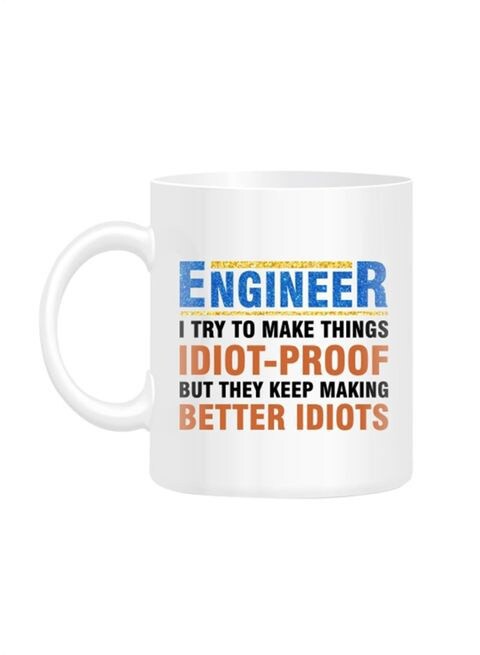 FMstyles Engineer Quote Printed Mug White 10 cm